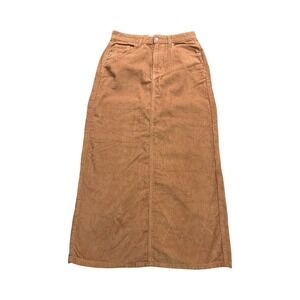 Cotton On Cord Maxi Skirt Womens 6 Tan Brown Corduroy Cotton Cottagecore